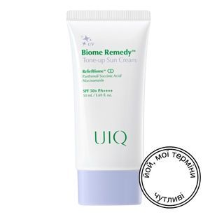 Тонуючий сонцезахисний крем UIQ Biome Remedy&trade; Tone-up Sun Cream SPF 50+ PA++++, 50 мл 8809771750594 фото