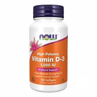 Вітамін Д-3 NOW Vitamin D3 1000 UI м'які капсули, 180 шт 733739003652 фото