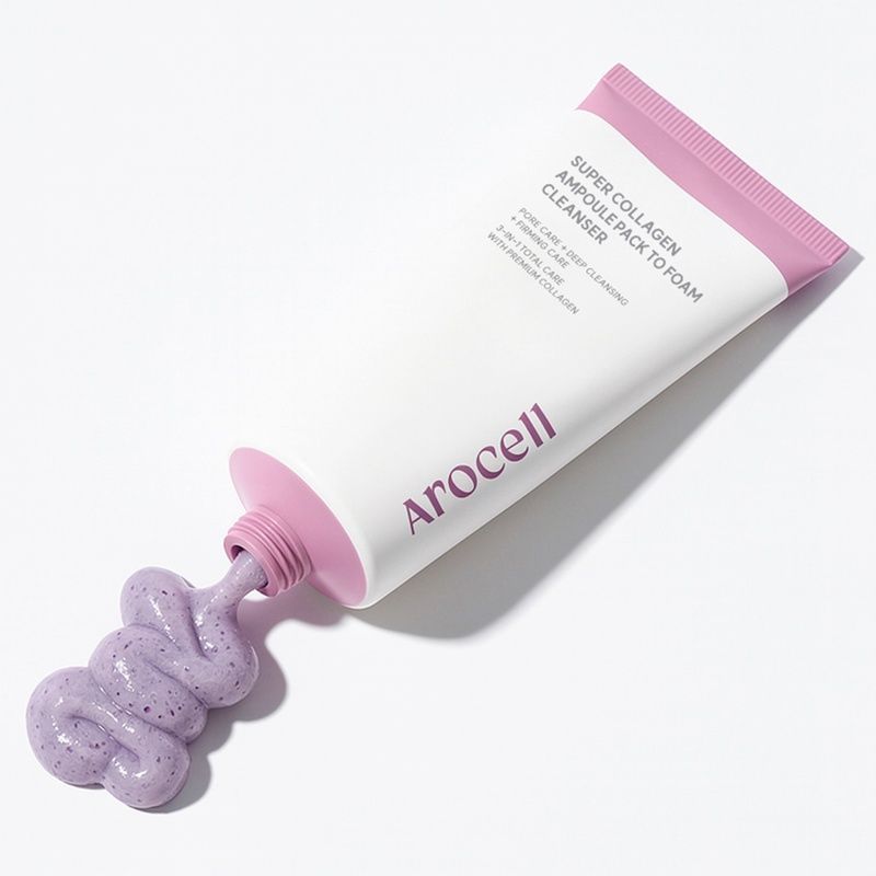 Очищувальна маска-пінка для обличчя з колагеном Arocell Super Collagen Ampoule Pack To Foam, 120 мл 8809710463219 фото