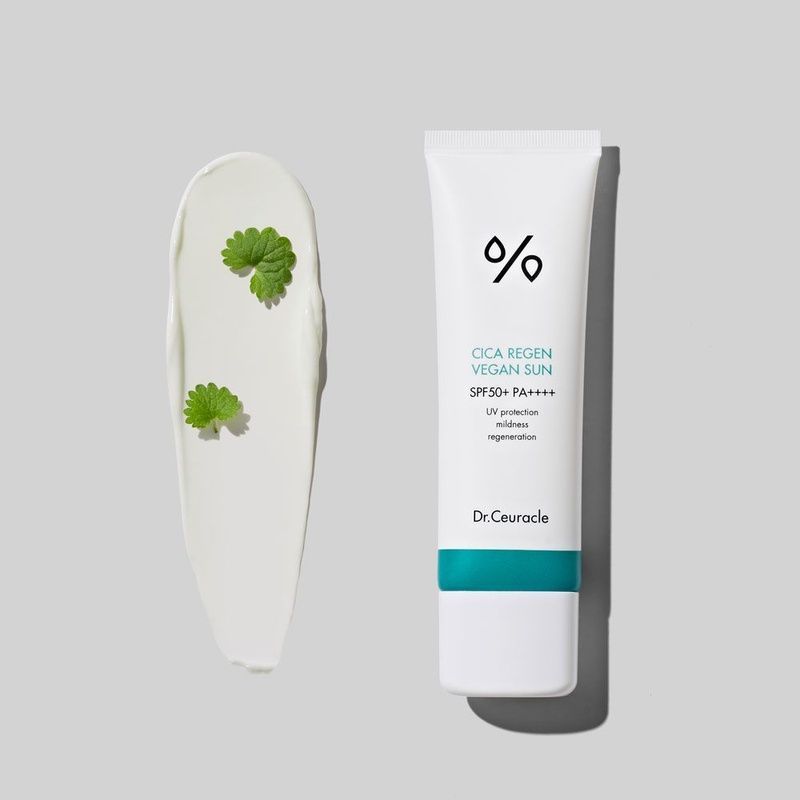 Сонцезахисний веганський крем з центелою азіатською Dr.Ceuracle Cica Regen Vegan Sun SPF50+ PA++++, 2 мл 8806133615591 фото