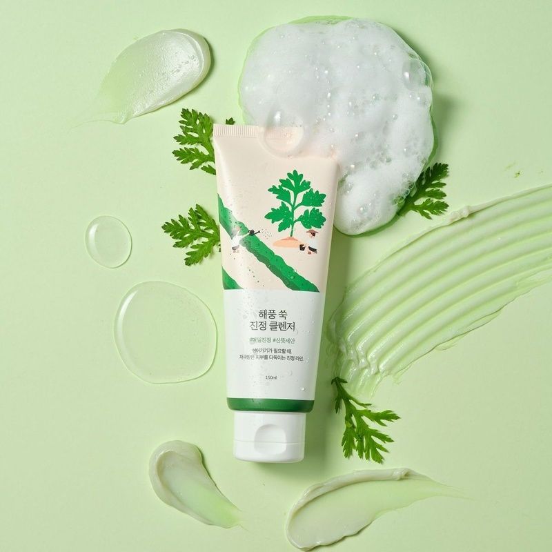 Заспокійлива очищуюча пінка з морським полином ROUND LAB MUGWORT Calming Cleanser, 150 мл 8809738593080 фото