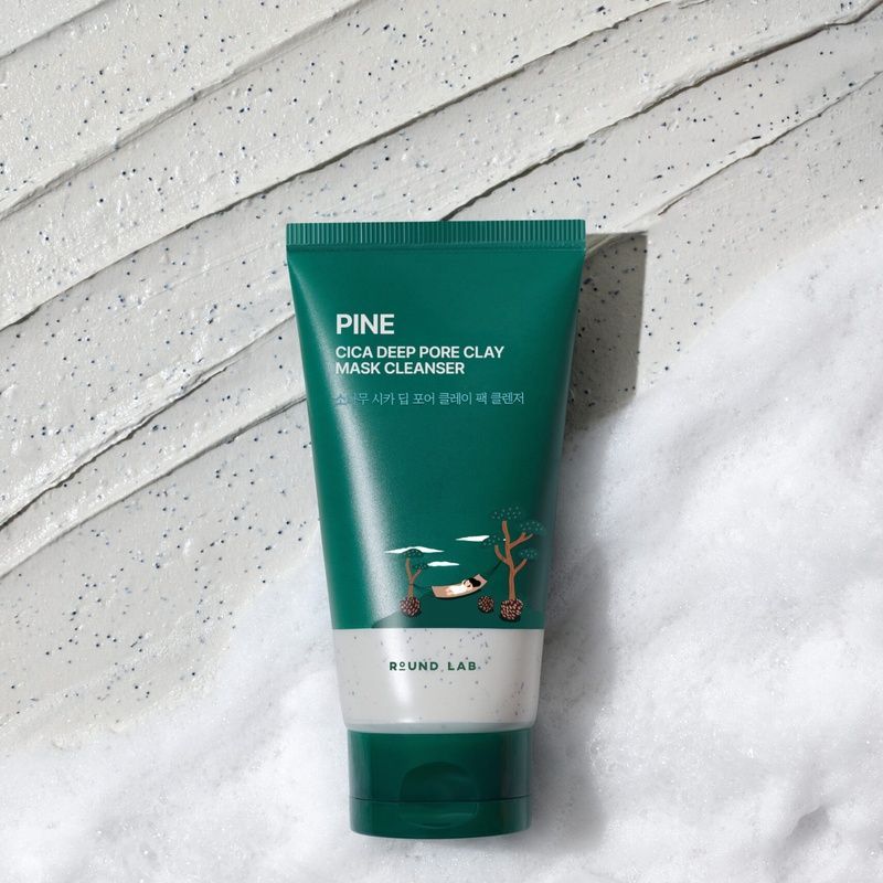 Глиняна маска-пінка для вмивання з екстрактом голок сосни ROUND LAB Pine Cica Deep Pore Clay Mask Cleanser, 150 мл 8809962542793 фото
