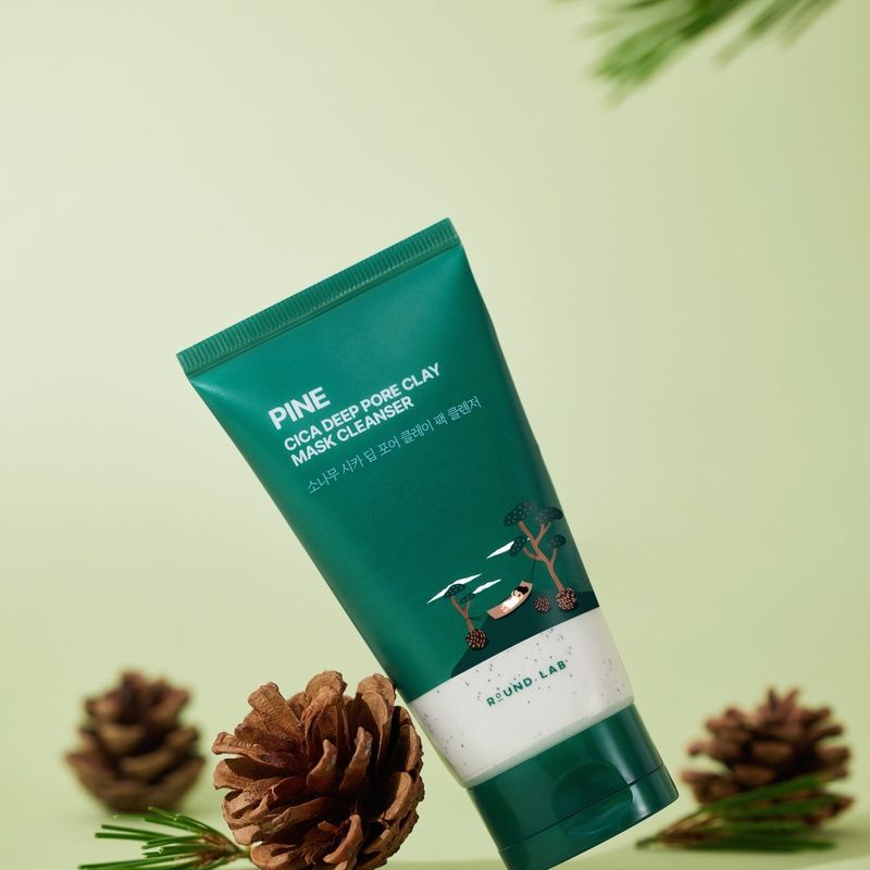 Глиняна маска-пінка для вмивання з екстрактом голок сосни ROUND LAB Pine Cica Deep Pore Clay Mask Cleanser, 150 мл 8809962542793 фото