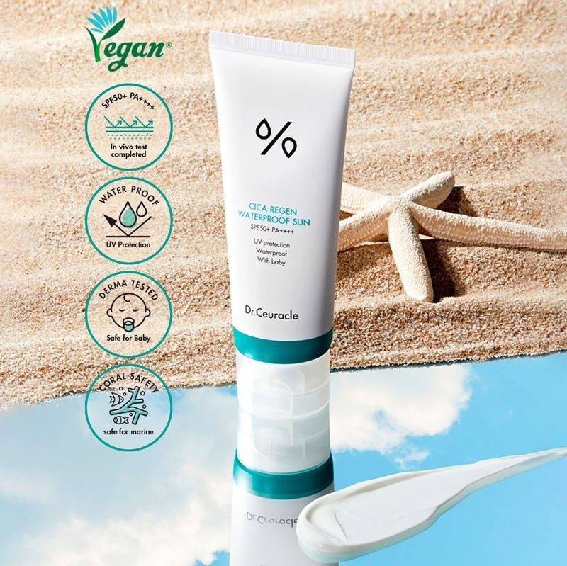 Водостійкий сонцезахисний крем з центелою азіатською SPF50+ PA++++ Dr.Ceuracle, 100 мл 8806133615645 фото