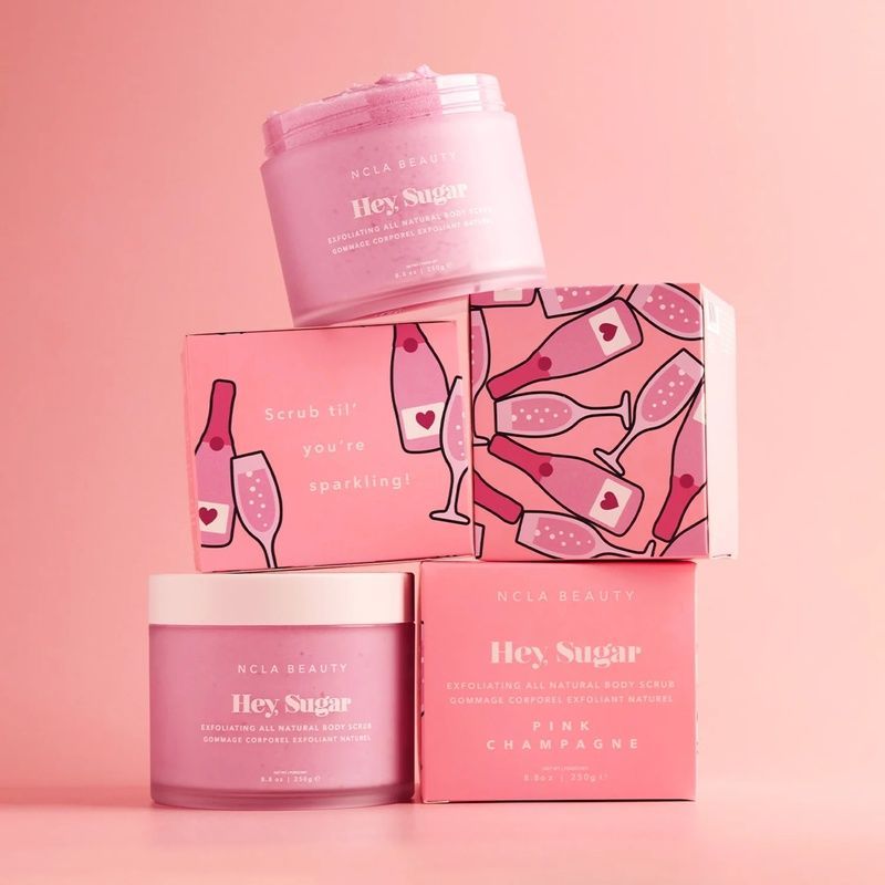 Скраб для тіла &laquo;Рожеве шампанське&raquo; NCLA Beauty Hey, Sugar Body Scrub - Pink Champagne Короткий термін, 250 г 658580422646 фото
