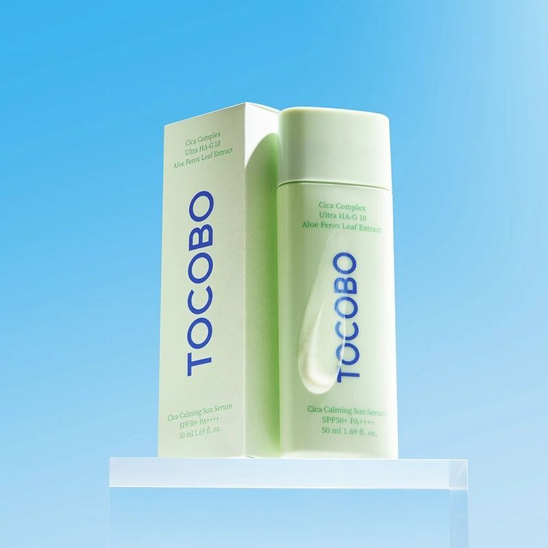 Заспокійлива сонцезахисна сироватка для обличчя Tocobo Cica Calming Sun Serum SPF50+ PA++++, 50 мл 8809835060447 фото