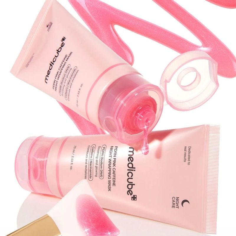 Нічна маска-плівка з полінуклеотидами та кофеїном Medicube PDRN Pink Caffeine Night Wrapping Mask, 75 мл 8800289474774 фото