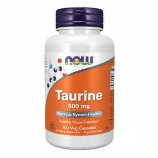 Таурин NOW Taurine 500 мг вег. капсули, 100 шт 733739001405 фото