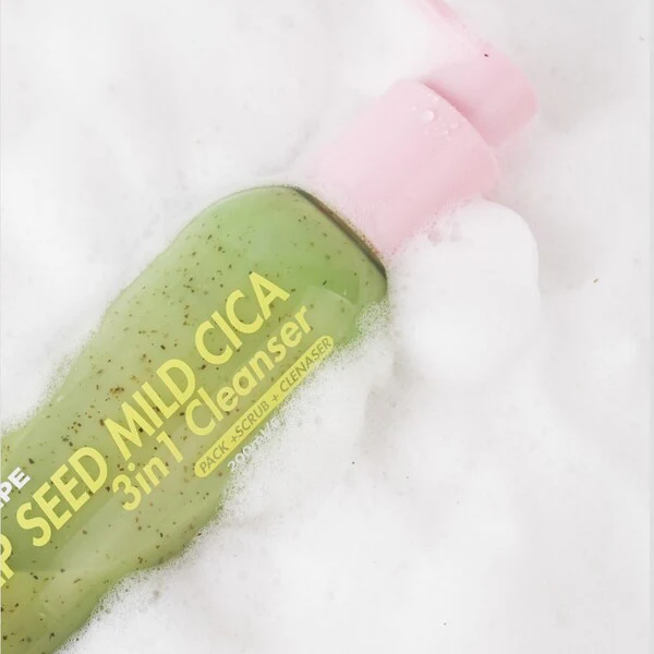 Пінка для вмивання з центеллою та насінням коноплі LALARECIPE Hemp Seed Mild Cica 3in1 Cleanser, 3 мл 792419 фото