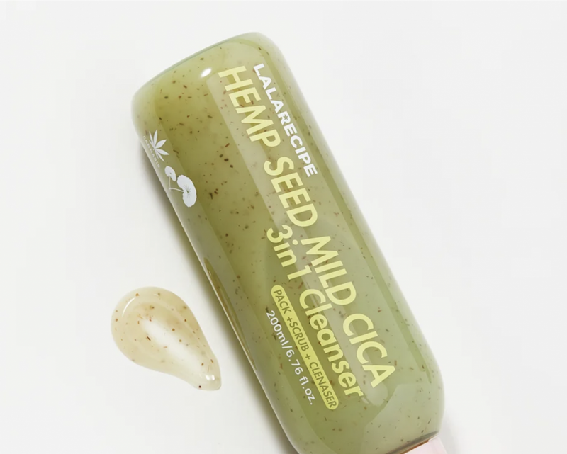 Пінка для вмивання з центеллою та насінням коноплі LALARECIPE Hemp Seed Mild Cica 3in1 Cleanser, 3 мл 792419 фото