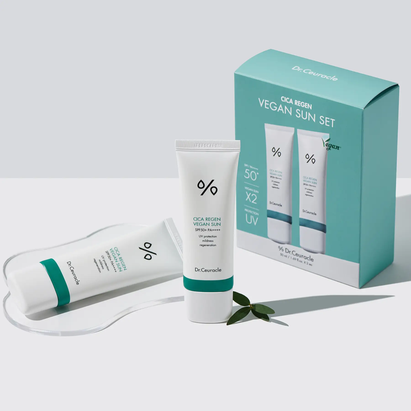 Набір сонцезахисних кремів з центелою Dr.Ceuracle Cica Regen Vegan Sun Set DUO, 2 в 1 8806133615720 фото