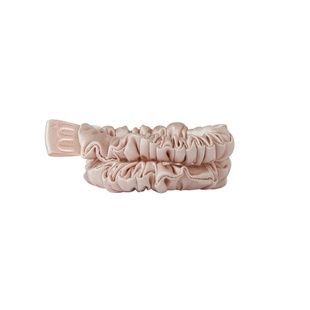 Набір із 2 тонких резинок з натурального шовку Mon Mou Silk Mini Slim Scrunchie Set Nude Нюдовий 4820290390607 фото