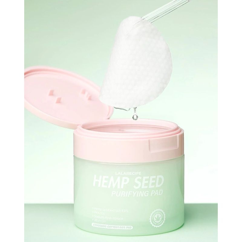 Очищуючі тонер-пади для обличчя з коноплею LALARECIPE Hemp Seed Purifying Pad, 2 шт 792421 фото