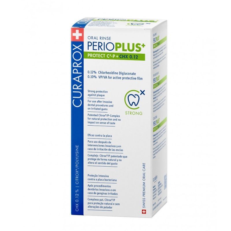 Ополіскувач для порожнини рота Curaprox PerioPlus+ Protect містить Citrox і 0.12% хлоргексидину Короткий термін, 200 мл 7612412426588 фото