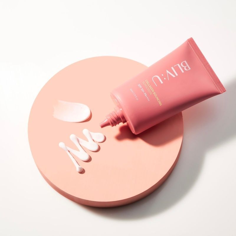 Сонцезахисний крем з колагеном BLIV:U Collagen Bouncing Sunscreen Короткий термін, 50 мл 8809875902998 фото