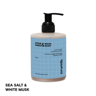 Гель для душу зі скрабинками для рук та тіла Crumb Sea salt & white musk, 300 мл 17132 фото
