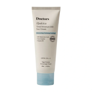 Сонцезахисний крем з 10 формами гіалуронової кислоти та центелою Doctors Hyalcica Total Moisture 10 D Sun Cream, 80 мл 8809875904503 фото
