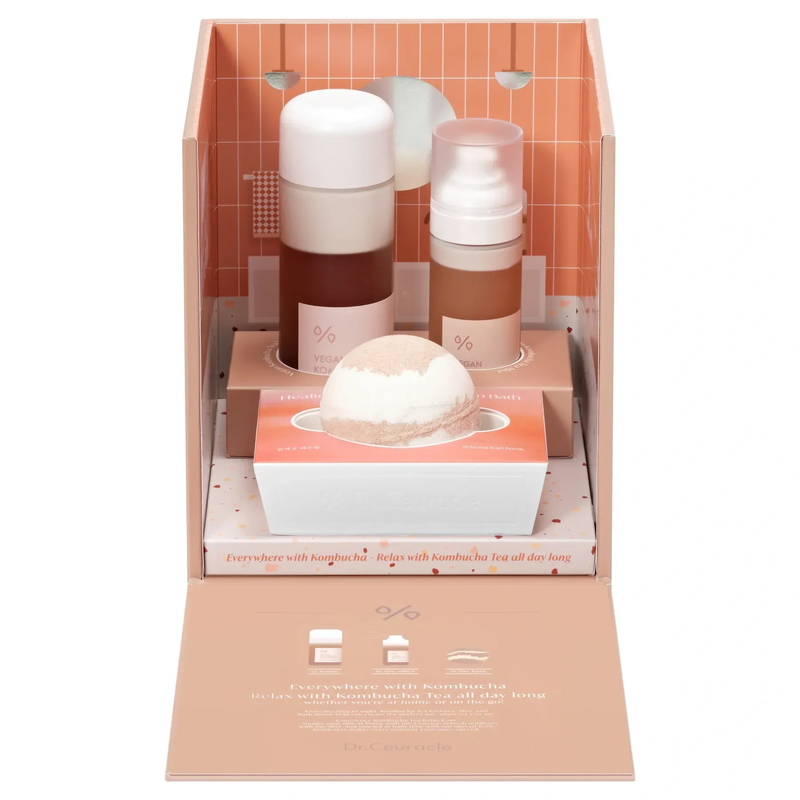 Веганський набір з екстрактом комбучі та чорного чаю Dr.Ceuracle Vegan Kombucha Tea Relaxing Care Set, 3 в 1 8806133616871 фото