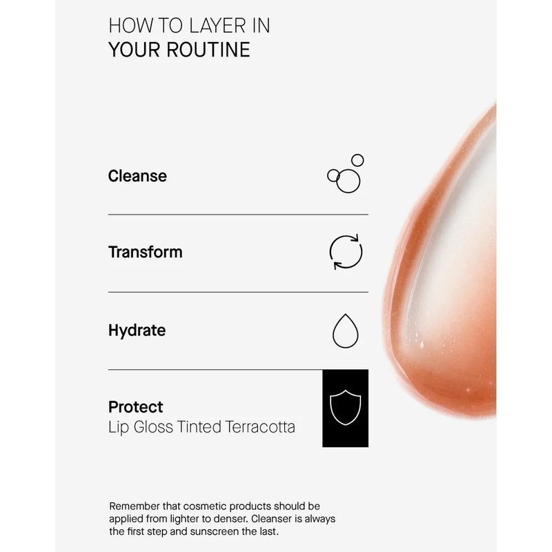 Бальзам для губ з SPF 50 кольору тераккота Transparent-Lab TINTED LIPGLOSS SPF - TERRACOTTA, 15 мл 43649 фото