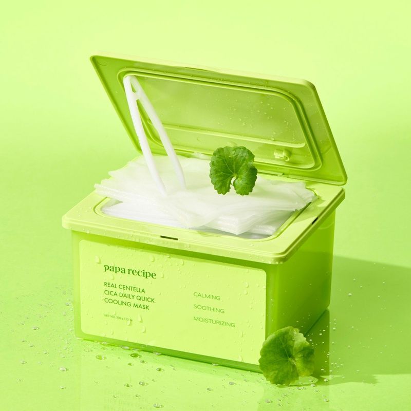 Упаковка заспокійливих масок з екстрактом центелли Papa Recipe Real Centella Cica Daily Quick Cooling Mask, 30 шт 8800259980809 фото