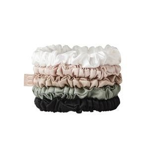 Набір із 5 тонких резинок з натурального шовку Mon Mou Silk Slim Scrunchies Set 005-01 фото