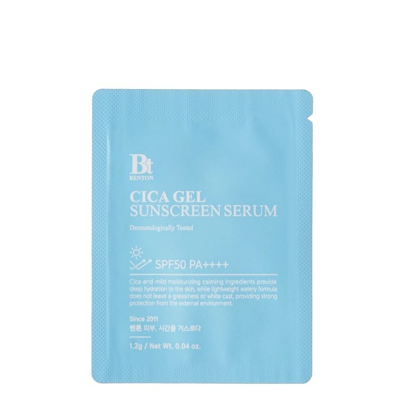 Зволожувальна сонцезахисна крем-сироватка з центелою Benton CICA Gel Sunscreen Serum SPF50/PA++++, 1.2 г 8809566992833 фото