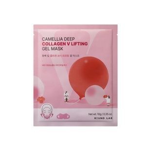 Гідрогелева ліфтинг-маска для контуру обличчя ROUND LAB Camellia Deep Collagen V Lifting Gel Mask, 1 шт 8809962542366 фото