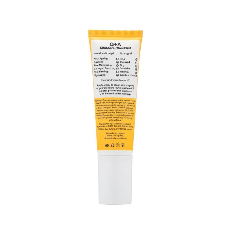 Антивіковий сонцезахисний крем для обличчя Q+A Peptide Anti-Ageing Daily Sunscreen, 50 мл 5060486267842 фото