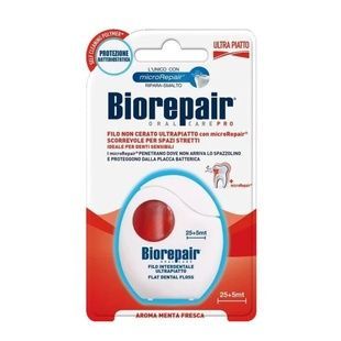 Розширююча зубна стрічка-флос BioRepair Позбавлення чутливості з гідроксиапатитом та цинком РСА, 30 м 8017331058268 фото