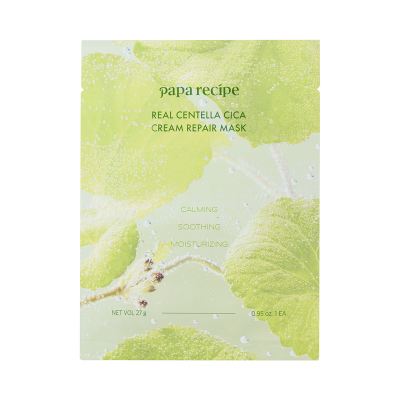 Відновлювальна тканинна маска з екстрактом центелли Papa Recipe Real Centella Cica Cream Repair Mask, 27 г 4578 фото