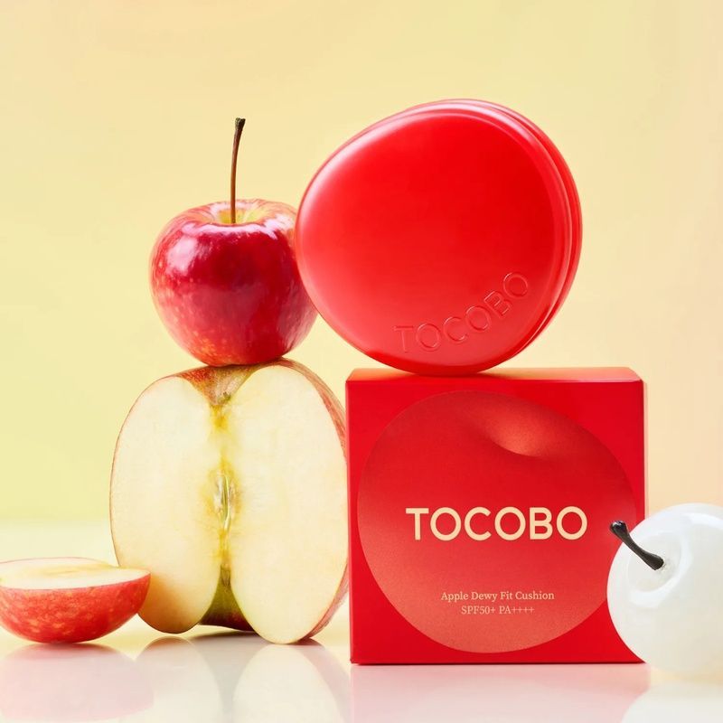 Cяючий тональний кушон - персиковий TOCOBО Apple Dewy Fit Cushion 21C Peach, 15 г TOC051 фото