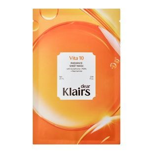 Тканинна маска для обличчя з вітамінним комплексом DEAR, KLAIRS Vita 10 Radiance Sheet Mask, 1 шт 8809572895234 фото