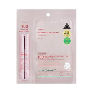 Зволожуюча колагенова маска для обличчя VT Cosmetics Collagen Reedle Shot 100 2Step Mask, 26.5 г VTC038 фото