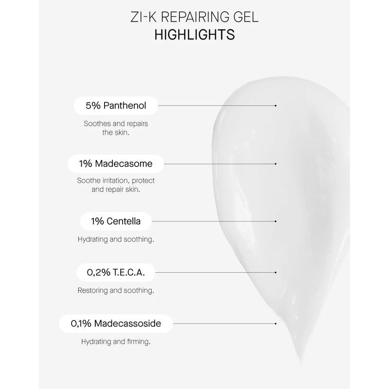 Відновлюючий гель для обличчя з екстрактом центели Transparent Lab Zi-K Cica Repairing Gel, 100 мл 8436585436583 фото