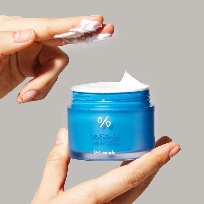 Зволожуючий нічний крем-маска з гіалуроновою кислотою Dr.Ceuracle Hyal Reyouth Night Cream, 60 г 8806133616666 фото