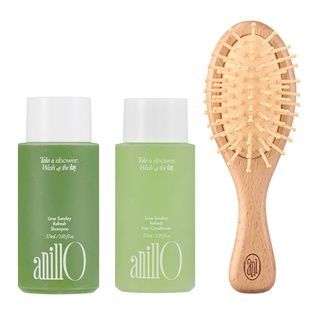 Тревел набір для волосся ANILLO Lime Sunday Refresh Hair & Brush Set 8809524437734 фото