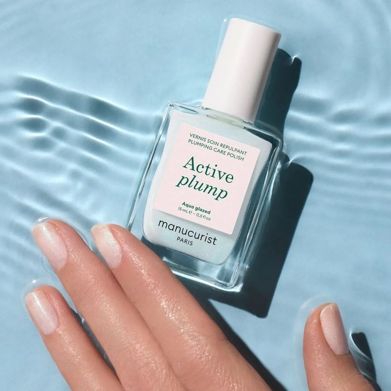 Лак для нігтів з колагеном та перламутровим молочним покриттям Manucurist Active&trade; Plump Aqua Glazed, 15 мл 3662263222185 фото