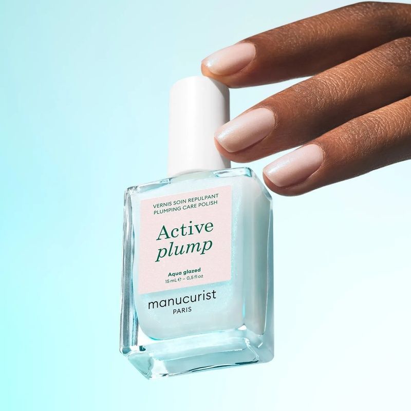 Лак для нігтів з колагеном та перламутровим молочним покриттям Manucurist Active&trade; Plump Aqua Glazed, 15 мл 3662263222185 фото