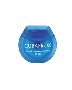 Нитка міжзубна вощена Curaprox DF 834 з ароматом м'яти, 50 м 09876753 фото