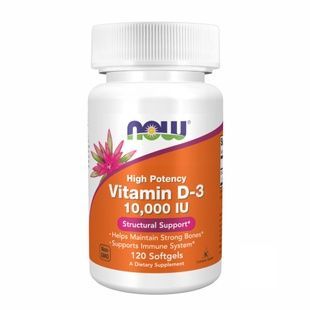 Вітамін Д NOW Vitamin D3 10000 UI м'які капсули, 120 шт 733739003768 фото