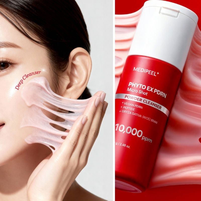 Очищаюча пудра для обличчя з рисовими висівками Medi-Peel Phyto EX PDRN Micro Shot Powder Cleanser, 70 г 8809941826173 фото