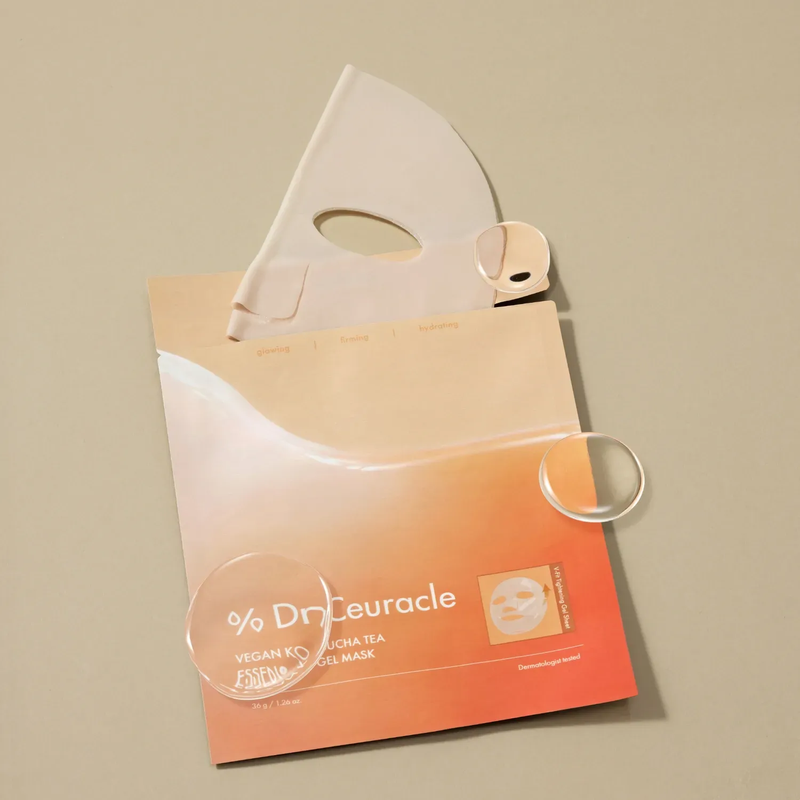 Веганська гідрогелева маска з екстрактом комбучі Dr.Ceuracle Vegan Kombucha Tea Essence in Gel Mask, 1 шт 8806133616994 фото