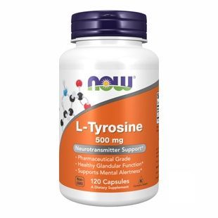 L-тирозин NOW L-Tyrosine 500 мг вег. капсули, 120 шт 733739001627 фото