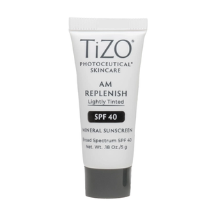 Крем денний поживний з легким відтінком TiZO Photoceutical Skincare AM Replenish Lightly Tinted SPF 40, 5 г ST108 фото