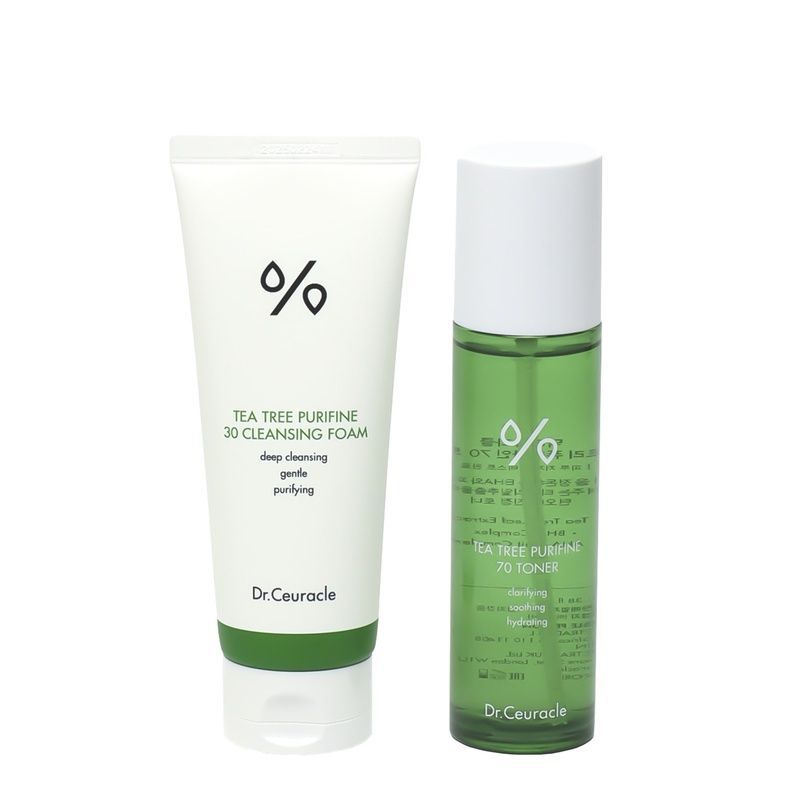 Набір засобів з чайним деревом (тонер + пінка для вмивання) Dr.Ceuracle Tea Tree Purifine Duo Set, 2 в 1 8806133615744 фото