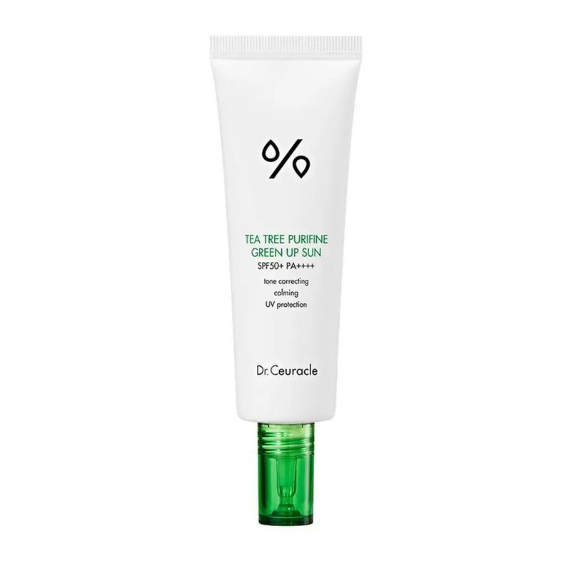Сонцезахисний крем для нейтралізації почервонінь Dr.Ceuracle Tea Tree Purifine Green Up Sun SPF 50+ PA++++, 2 мл 8806133615768 фото