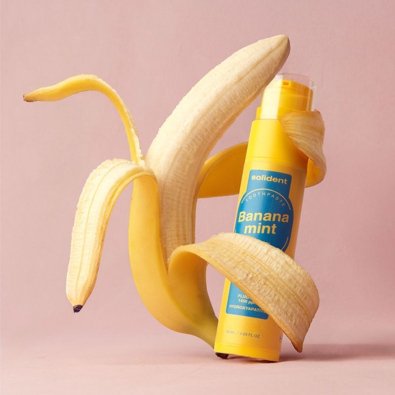 Зубна паста банан-м'ята з фтором 1450 ppm Solident Banana Mint, 60 мл 4823109705241 фото