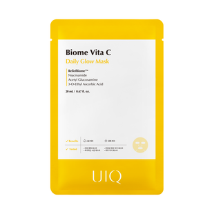 Освітлююча тканинна маска з вітаміном C UIQ Biome Vita C Daily Glow Mask, 1 шт 8809771751843 фото