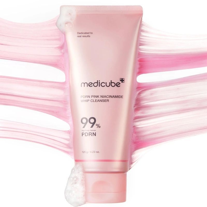 Очищувальна пінка з полінуклеотидами та ніацинамідом Medicube PDRN Pink Niacinamide Whip Cleanser, 120 г 8800289473159 фото