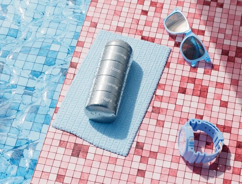 Органайзер для вітамінів у срібному кольорі Perla Helsa Pill Organizer 4820292040029 фото